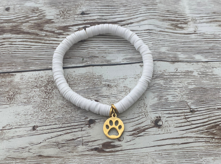 Paw print outlet beaded bangle